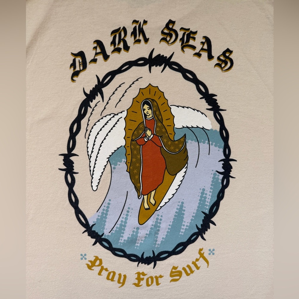 Dark Seas Pray For Surf Men's Tee - Picture 2 of 8
